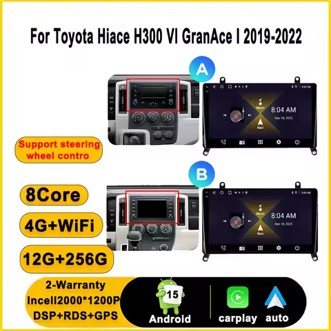 Android 15 For Toyota Hiace H300 VI GranAce I 2019-2022 Car Radio Multimedia Pantalla Stereo Player 