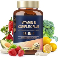 13 in 1 Vitamin B Complex Plus with Vitamin B1, B2, B3 (Niacinamide), B4, B5, B6, B7 (Biotin), B8 (I