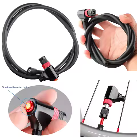 Bicycle Pump Hose Tube CNC-Machined Alloy Nozzle Bike Tire Air Inflator Extension Bike Tire Inflator