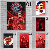 BAYERN MUNCHEN LOGO + PLAYER WALL POSTER A4 AND A3+ SIZES