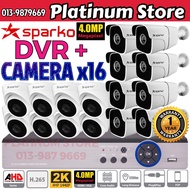 SPARKO 4.0MP 16CH CCTV DVR + 16 Camera Full HD 1080P 16 CHANNEL 4MP Package Set P2P Phone view suppo