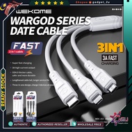 Wekome WK Design WDC-153 3 in 1 ,3A High Power Fast Charging 1.2M Data Cable For iP / Micro / Type-C
