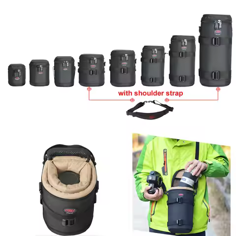 8 Size Telephoto Camera Lens Bag Thicker Padded Case Pouch for Canon Nikon Tamron Sigma Sony Lens 15