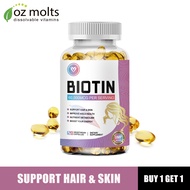 Ozmolts Biotin Capsule for Hair Growth Soft Capsules Healthy Skin and Nails Biotin Supplement