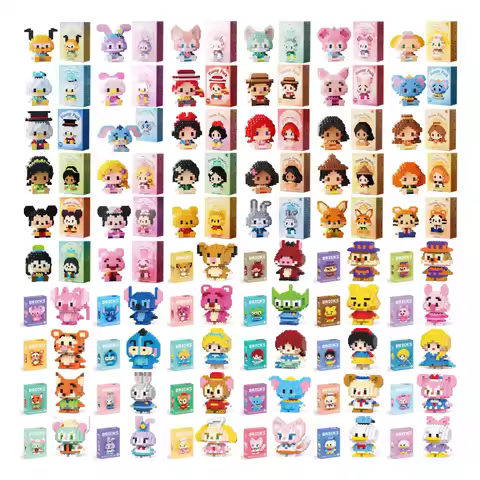 Disney Lega LiLo Stitch Building Blocks Anime Cartoon LinaBell Action Children's Figures Blocks Bric