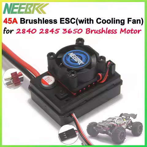 45A 6V/3A Brushless Waterproof ESC T Plug 2-3S for RC Car 2845 Motor SCY 16101 Pro MJX HYPER GO 1421