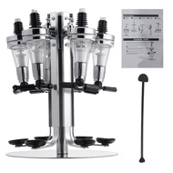 Silver Wall Mounted Cocktail Shaker Stand 4/6 Bottle Liquor Dispenser Wine Beer Alcohol Bar Beverage