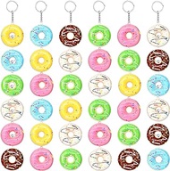 36 Pcs Donut Keychain Stress Balls Donut Theme Party Favors Doughnut Squishy Keychain Pendant for Party Supplies Accessory, 6 Colors, As Picture Shown, approx. 5 x 2 cm/ 1.97 x 0.79 inches
