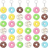 36 Pcs Donut Keychain Stress Balls Donut Theme Party Favors Doughnut Squishy Keychain Pendant for Pa