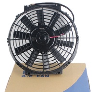 2 PCS Brand POKKA 12" UNIVERSAL BLACK SLIM FAN PUSH PULL ELECTRIC RADIATOR