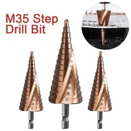 M35 Cobalt Step Drill Bit Tapered HSS-CO HSS Drill Bit Spiral Groove Triangle Shank