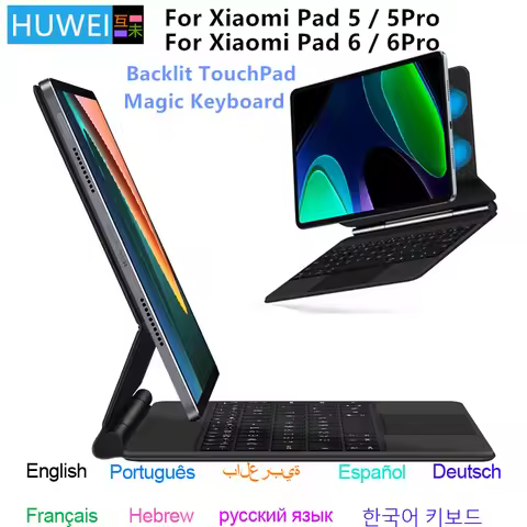 Folio Magic Keyboard For Xiaomi Pad 5 6 Pro for Mi Pad 6 5 Pro 11" Smart Case Portuguese Spanish Ara