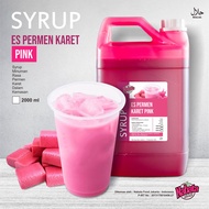 Biang Sirup Es Permen Karet 2 Liter | Syrup Bubblegum Pink 2000 ml Sirop Permen Karet