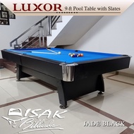 Luxor Black 9 ft Pool Table Batu Slate Meja Billiard Biliar 9ft Hitam