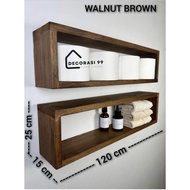 Cube Wall Shelf 15 cm wide, 25 cm high, Length Available in 60 cm to 160 cm, Rectangular Bookshelf S