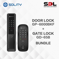 SOLITY Digital Door Lock GP-6000BKF + Digital Gate Lock GD-65B Bundle Set | Installation Included