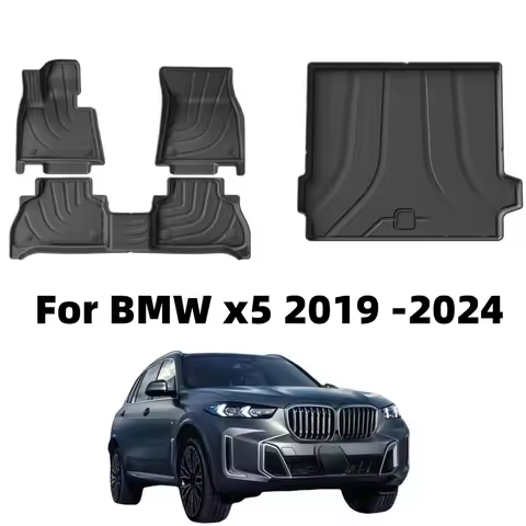 Floor Mats for BMW X5 2019-2024 TPE All Weather Front Rear Cargo Liner Mat, Waterproof Anti-Slip Acc