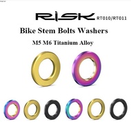 MARIER Bike Bolts Washers, RISK M5 M6 Stem Bolts Washers, High Quality 4 Colors Titanium Alloy MTB Road Bicycle Outdoor Cycling