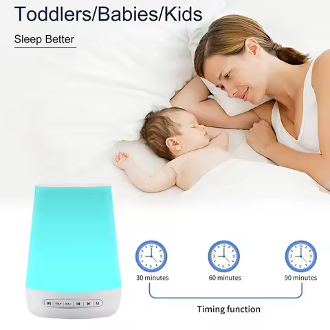 Smart White Noise Machine Baby Sleep Sound Machine Colorful Night Lights 34 Soothing Sounds 30min/60