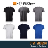 Oren Sport 200GSM Superb Cotton Round Neck Plain T Shirt CT71 : Black Melange Grey Navy Royal - cust