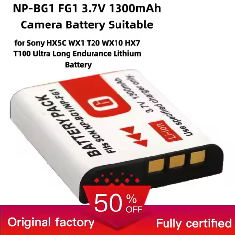 NP-BG1 FG1 3.7V 1300mAh Camera Battery Suitable for Sony HX5C WX1 T20 WX10 HX7 T100 Ultra Long Endur