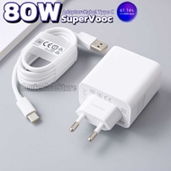 Oppo 80W SuperVooc fast charging Charger FastOriginal 1 Set Type C Cable