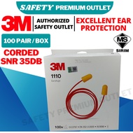 [ORIGINAL] 3M 1110 Foam Earplugs (1 Box, Corded) 3M Ear Plug Sleeping Health Ear Plugs For Anti Nois