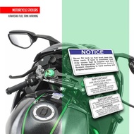 【2025NEW】Kawasaki Ninja Big Bike ZX6 ZX10 H2 H2R ER6 Fuel Tank Warning Sticker Motorcycle Sticker Wa