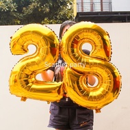 JUMBO NUMBER BALLOONS 80 CM LARGE GOLD FOIL BALLOONS ANNIVERSARY BIRTHDAY DECORATION HAPPY BIRTHDAY 