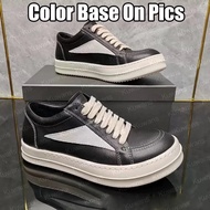 New Men's Shoes Low-Top Nepa Small Triangle Leather Black White Lace-Up Sneakers Heightened