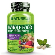 NATURELO Whole Food Multivitamin + Immune Blend with Elderberry & Mushrooms - Complete Multivitamin 