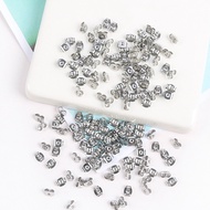 50pcs Stainless Steel Earring Studs Backs Stopper Scrolls Ear Post Butterfly Ear Studs For Jewelry M