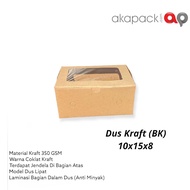 BK Kraft Box Kraft Window Box/ Brown Box BK 10x15x8cm, BK 10x20x8cm, BK 10x30x8cm & BK 12x16x8cm