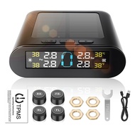 เครื่องวัดความดันลมยางแรงดันยาง TMPS พลังงานแสงอาทิตย์พร้อมโหมดสัญญาณเตือนจอแสดงความดันลมยางไร้สายพร