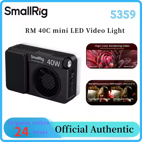 SmallRig RM 40C mini LED Video Light with 4800mAh 55-mins Runtime RGB Lighting - 5359