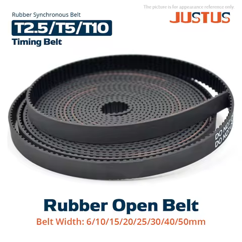 T2.5/T5/T10 Type High Quality Rubber Open Belt Width 6/10/15/20/25/30/40/50mm Timing Rubber Transmis