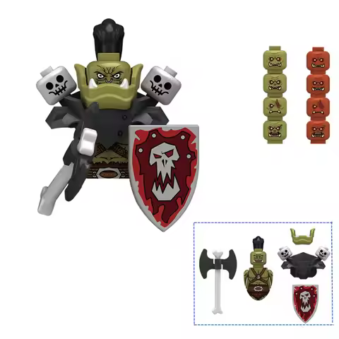 MOC Creative Medieval lotr Figures Orc Army Soldiers Raider Vargr Knights Building Blocks Bricks Toy
