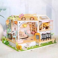 [Local] Miniature DIY Dollhouse Kit Pet Cafe Gift Ideas Birthday