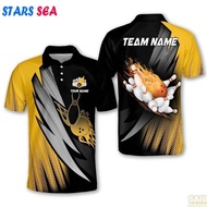 【FREE CUSTOM】3D Bowling Polo Shirts For Team BO0376 Bowling Balls And Pins With For Men, Casual Stre