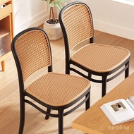 Bar Stool High-End Bar Chair Wabi-Sabi Style Imitation Rattan Leisure Light Luxury High-End Retro Di