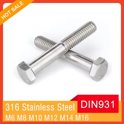 M6 M8 M10 M12 M14 M16 DIN931 A4-70 316 Stainless Steel Half Thread Hexagon Head Bolt External Hex He