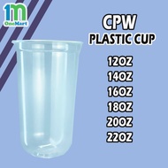 1000pcs Cup Plastik Capsule Brand CPW Thailand Gelas Plastik Boba 12oz 14oz 16oz 18oz 20oz 22