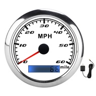 winnsg Universal GPS Speedometer 60MPH Speed Gauge 0‑999999 Mile IP67 Waterproof with Red Backlight 