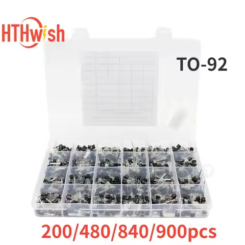200-900PCS TO-92 Transistor Assortment Kit PNP/NPN Box BC547 BC327 BC337 2N2222 3904 3906 C945transi