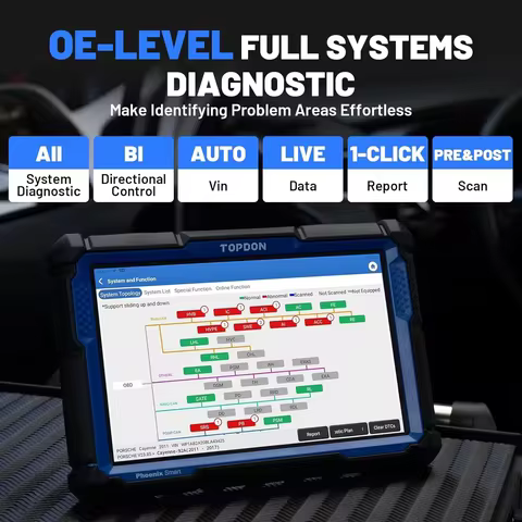 TOPDON Phoenix Smart Bidirectional Scan Tool 200+ Brands J2534 ECU Programming Coding Online, Topolo