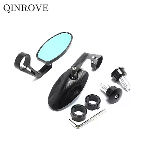 Motorcycle 7/8'' Handle Bar End Mirror MOTO Side Mirror Universal For YAMAHA XJ6 YBR125 MT07 MT 09 1