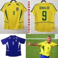 #9RONLADO Football shirt 2002 Brazil jersey home/away short sleeve custom name
