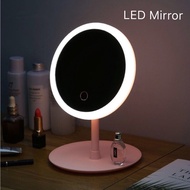 LED Touch Screen Cosmetic Vanity Mini Mirror Makeup Table Lamp Cermin Meja Makeup Lampu Bilik Tidur