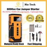 NioTech 6000cc Car Jumper Starter Air Compressor Kereta Jump Start Tire Air Pump Emergency Starter P
