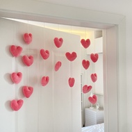 [Ready Stock] Pink Love Hanging Curtain High-value Bedroom Door Floor-to-ceiling Window Wall Spacer 